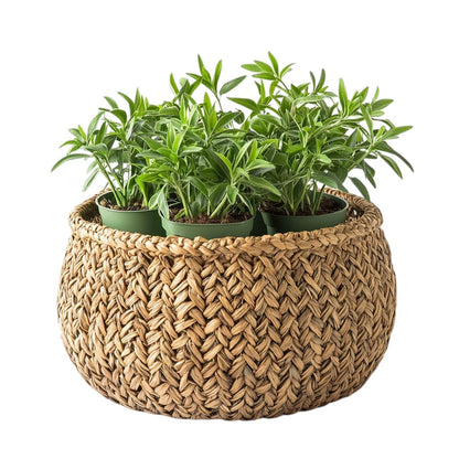 Qwfkz Handwoven Natural Seagrass Storage Basket